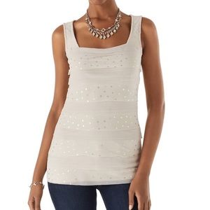 WHBM Chiffon Tiered Knit Top